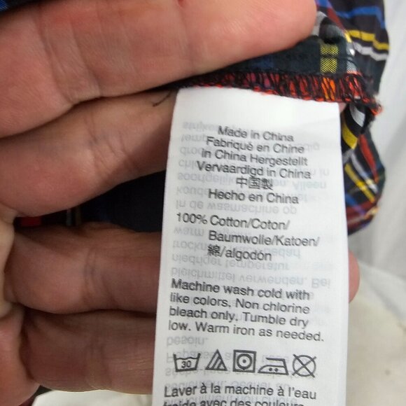 J. Crew Blue Red Plaid Preppy Blouse Hi-Low 10T - Picture 10 of 11